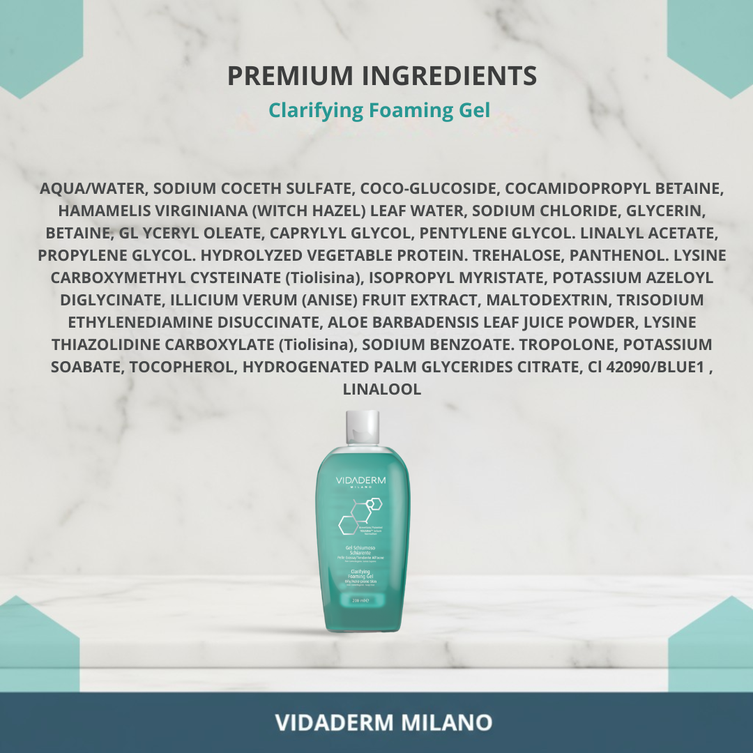 Vidaderm Clarifying Foaming Gel | Oil-Control Cleanser for Acne-Prone Skin