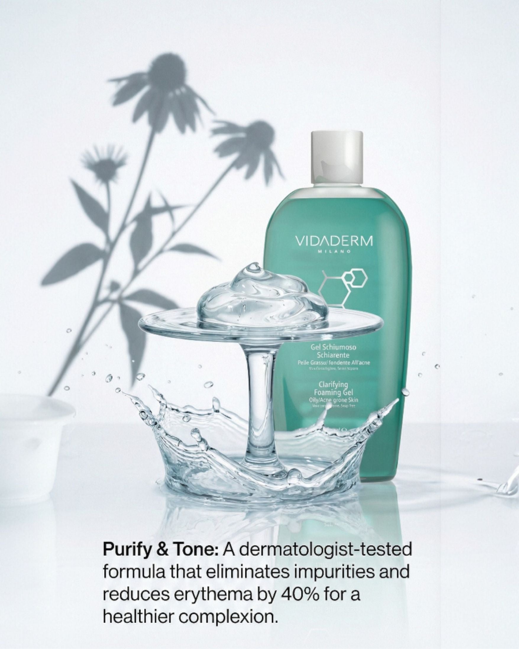 Vidaderm Clarifying Foaming Gel | Oil-Control Cleanser for Acne-Prone Skin