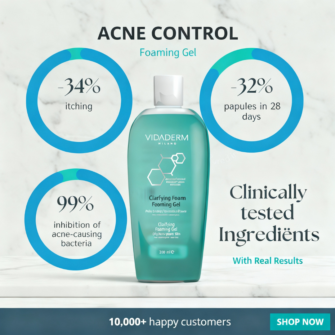 Vidaderm Clarifying Foaming Gel | Oil-Control Cleanser for Acne-Prone Skin